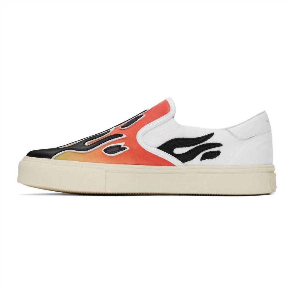 NEW AMIRI men's flame slip on sneakers in multicolor black white - Picture 3 of 5